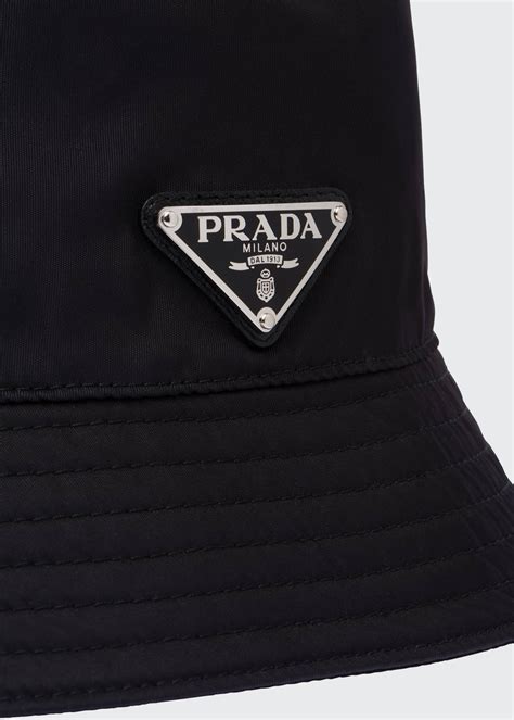 Prada Men's Nylon Bucket Hat with Logo 